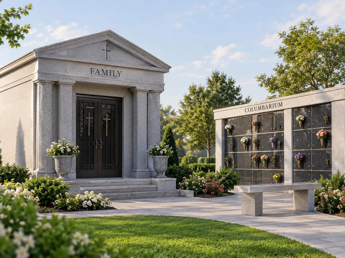 Mausoleums and columbaria in granite